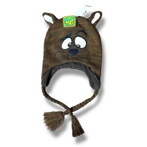 Scooby Doo Beanie Hat With Braids Novelty Ears One Size Embroidered New Stretch
